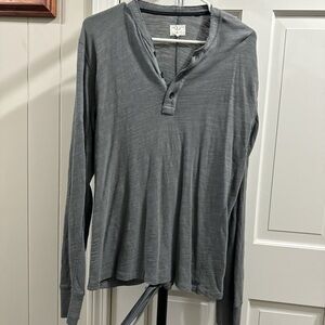 Rag & Bone Gray Long Sleeve Henley Tee